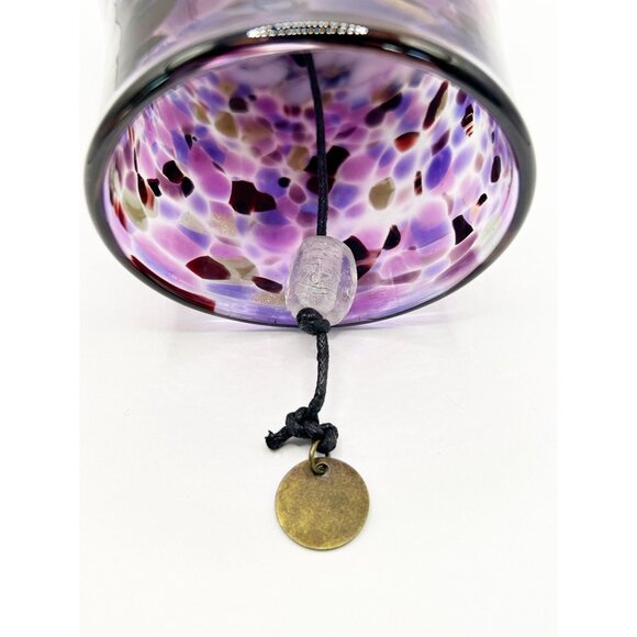Textured Multicolor Blown Glass Hanging Wind Chime - Picture 3 of 7